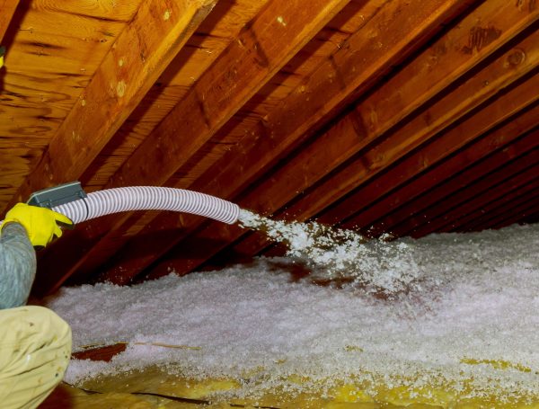 blown-in attic insulation installation