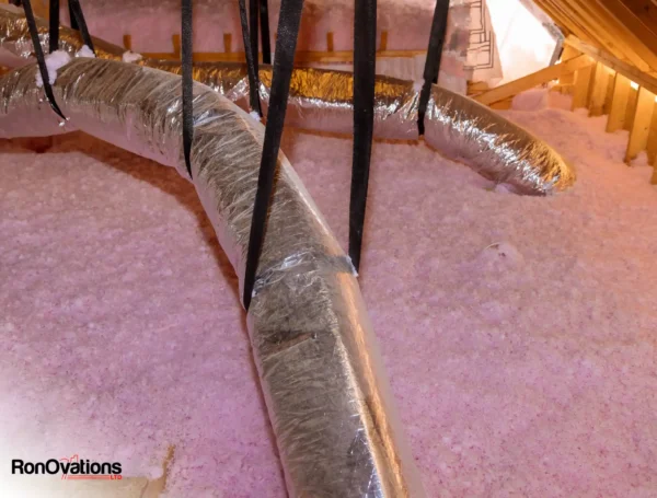 residential attic insulation project by Ronovations