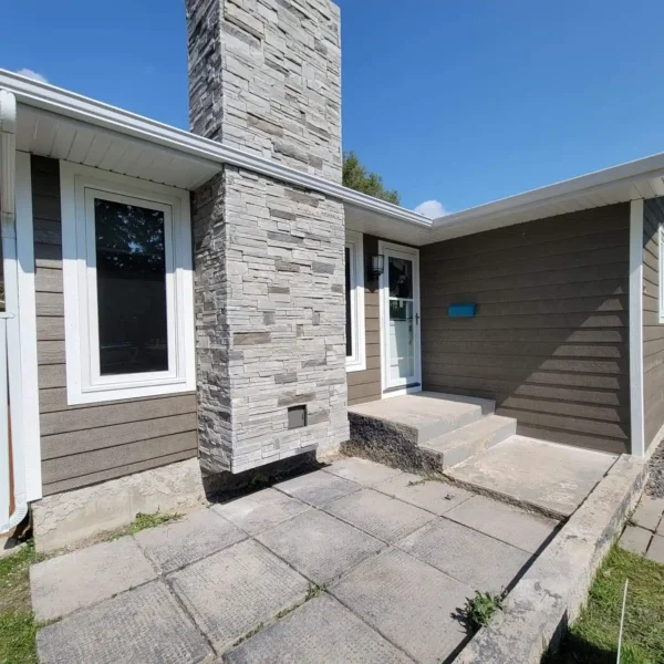 modern house exterior with white siding