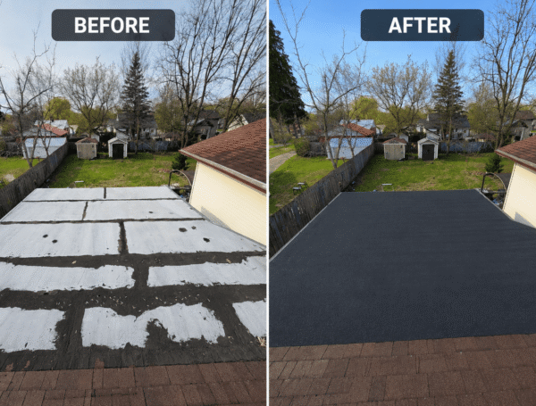 flat roof project- before and after