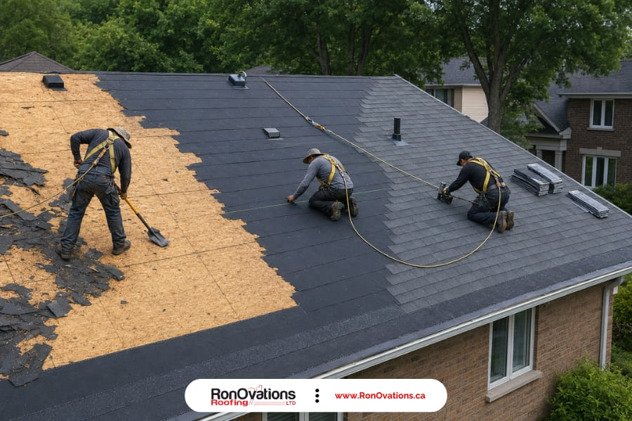 Step-by-step asphalt shingle roof replacement timeline
