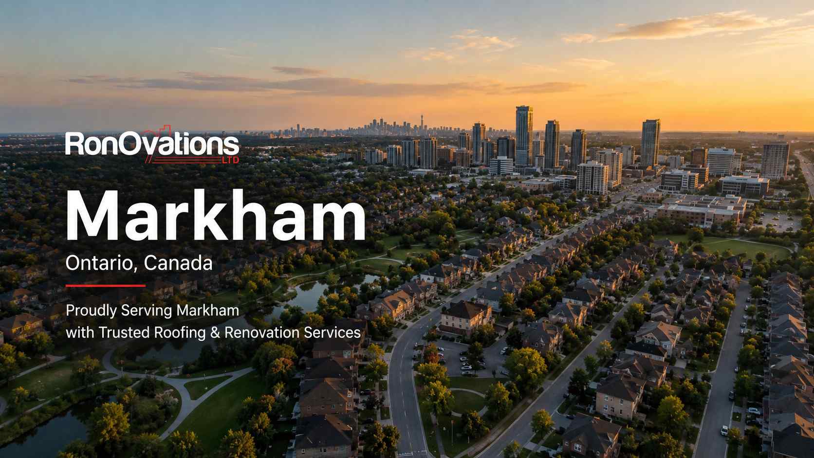 Markham Ontario residential community served by RonOvations roofing services